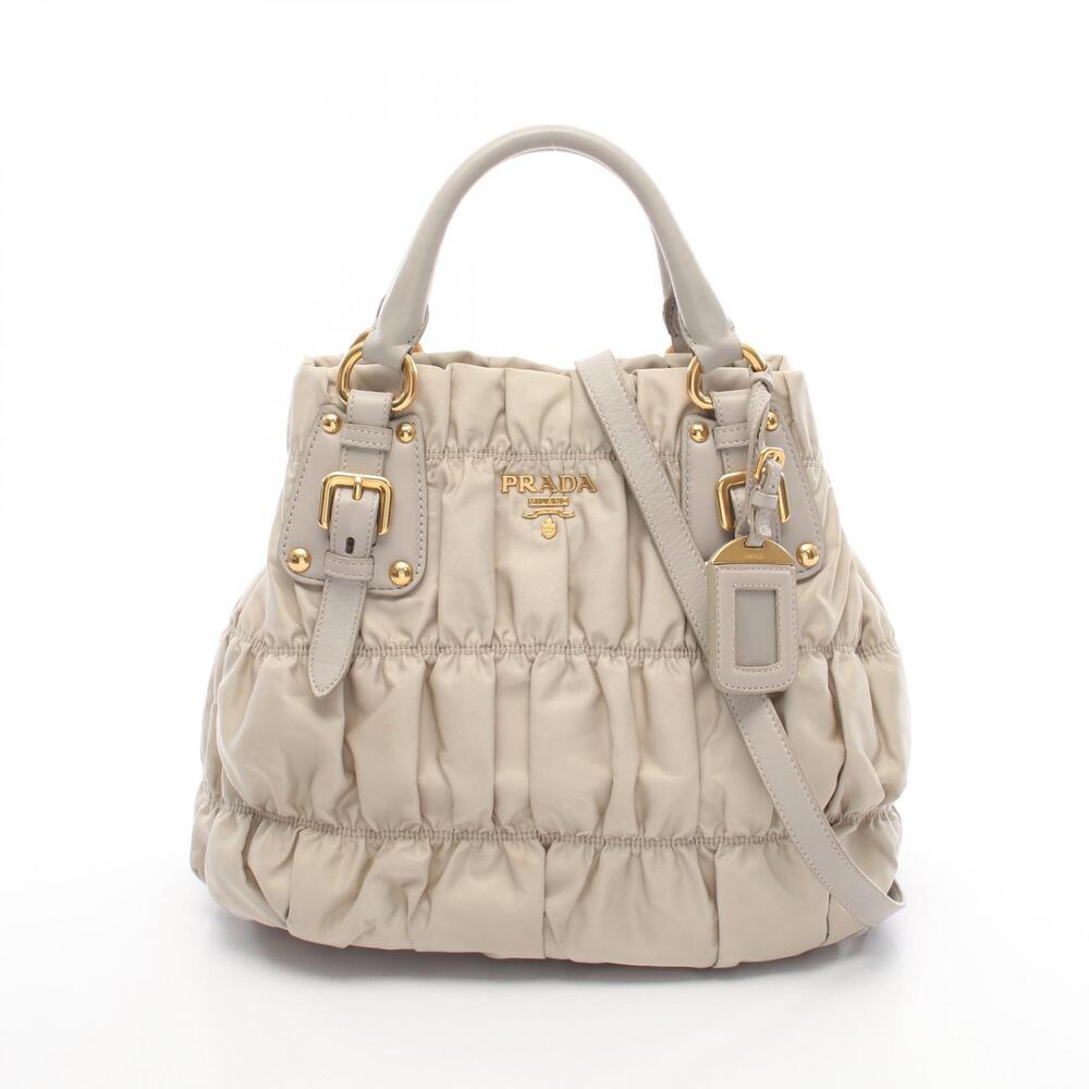 Prada Tessuto Gaufre handbag neutral beige gathered